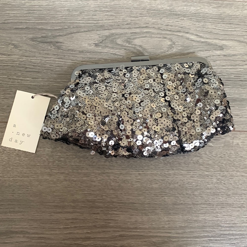 Silver sequin bag